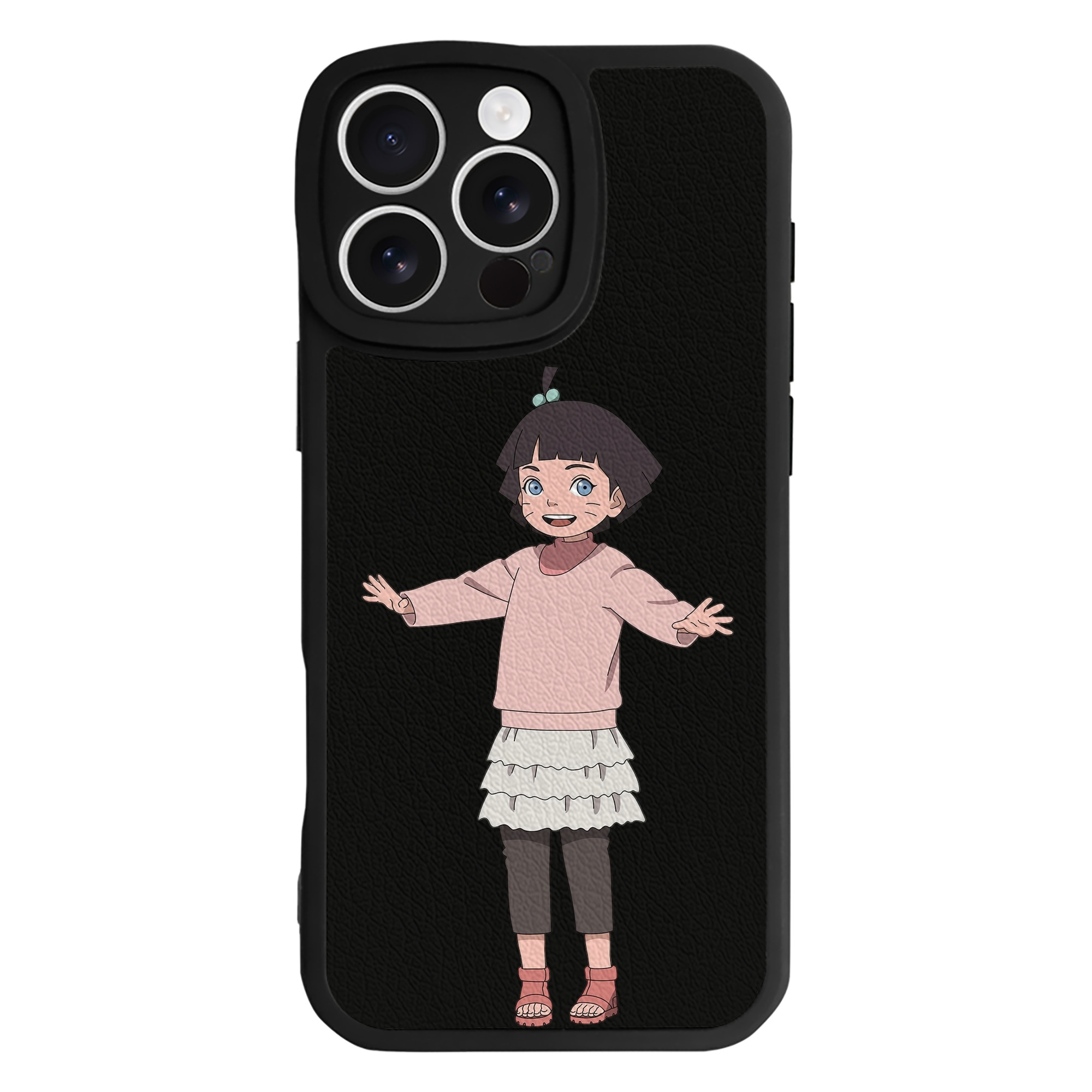 （画像用） NARUTO -ナルト- うずまき ヒマワリ Uzumaki Himawari 【iPhone 16シリーズ対応】シリコンスマホケース（レザー調） 材質：シリコン